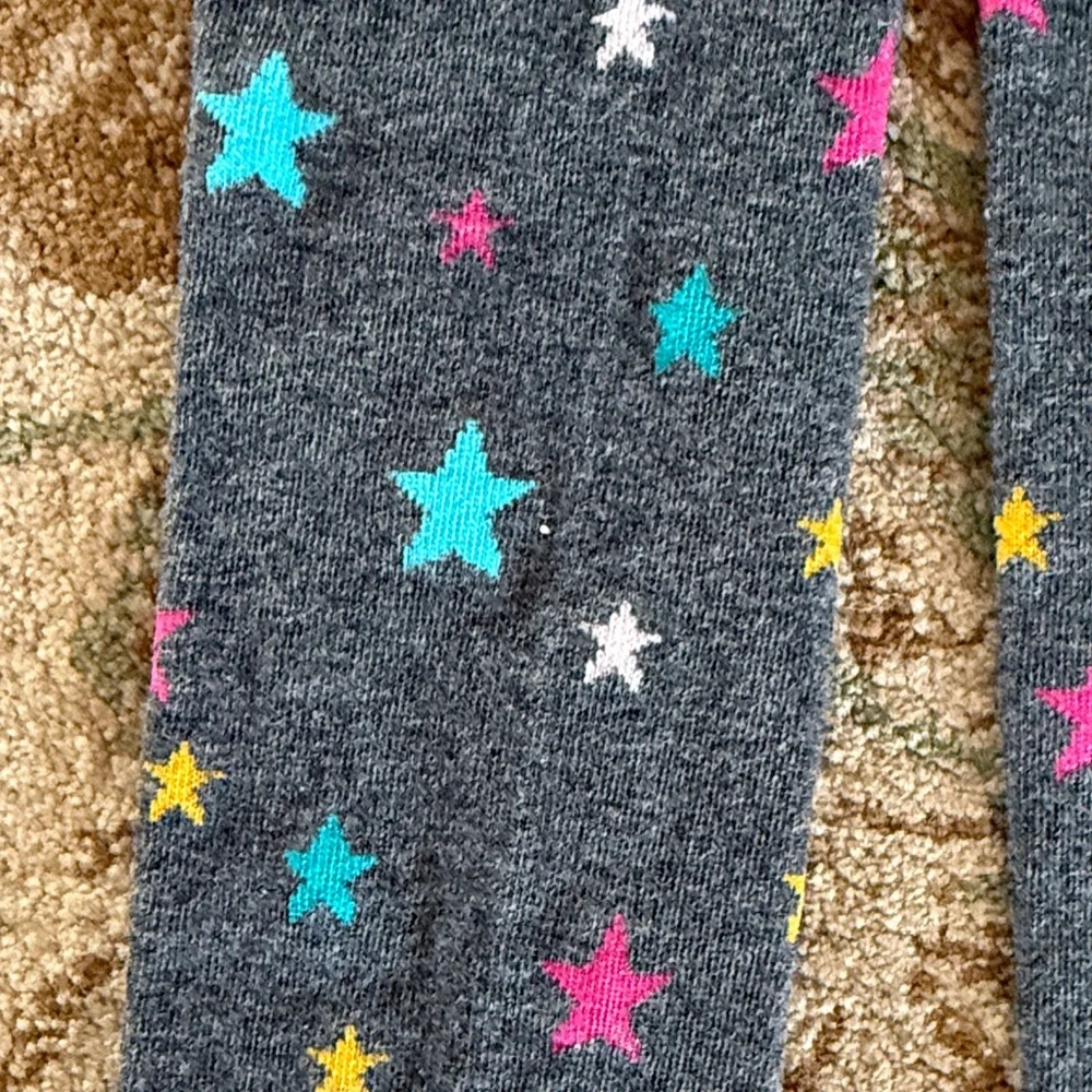 Girls Target gray and Multicolor Star Pattern Kids Tights. Never wore. Size 7-10